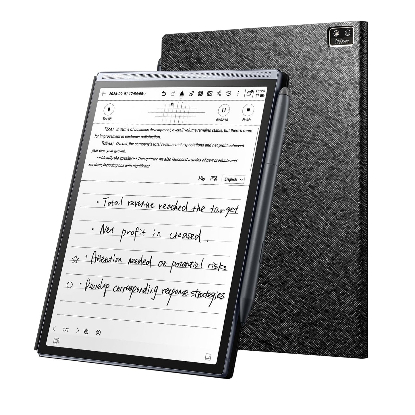 iflytek AINOTE Air 2 Bundle – Stylus Pen & Folio Case, 8.2" AI Note Taking Tablet,Digital Notebook for Note Taking,Writing Paper Tablets for Meeting,Ideal for Work & Study