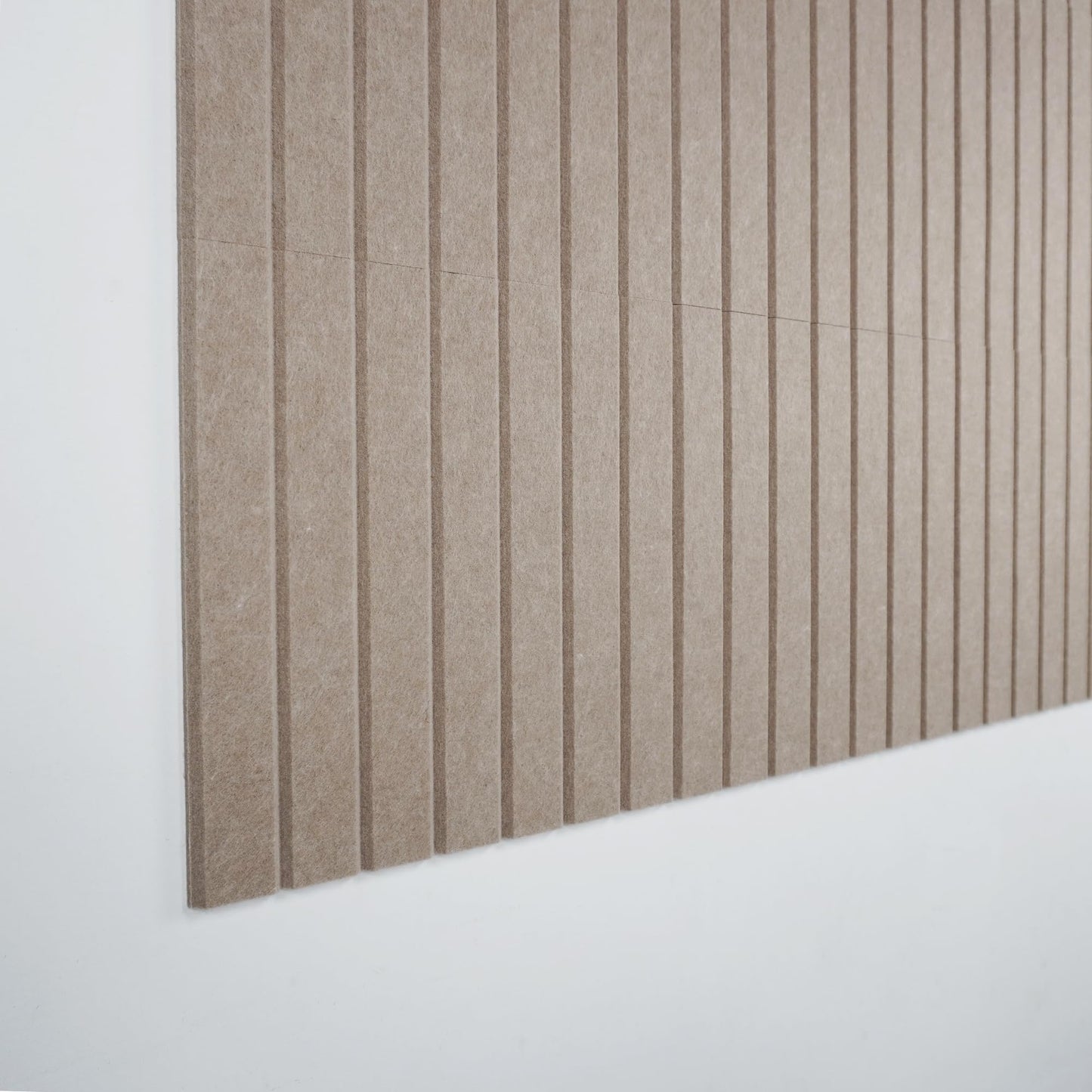 TENACR Cork Board Alternative-Felt Slat Wall Paneling,Office Bulletin Board for Decoration, Suitable for Displaying Photos and Documents, with Removable Adhesive Labels,12-Pack (Light Brown)