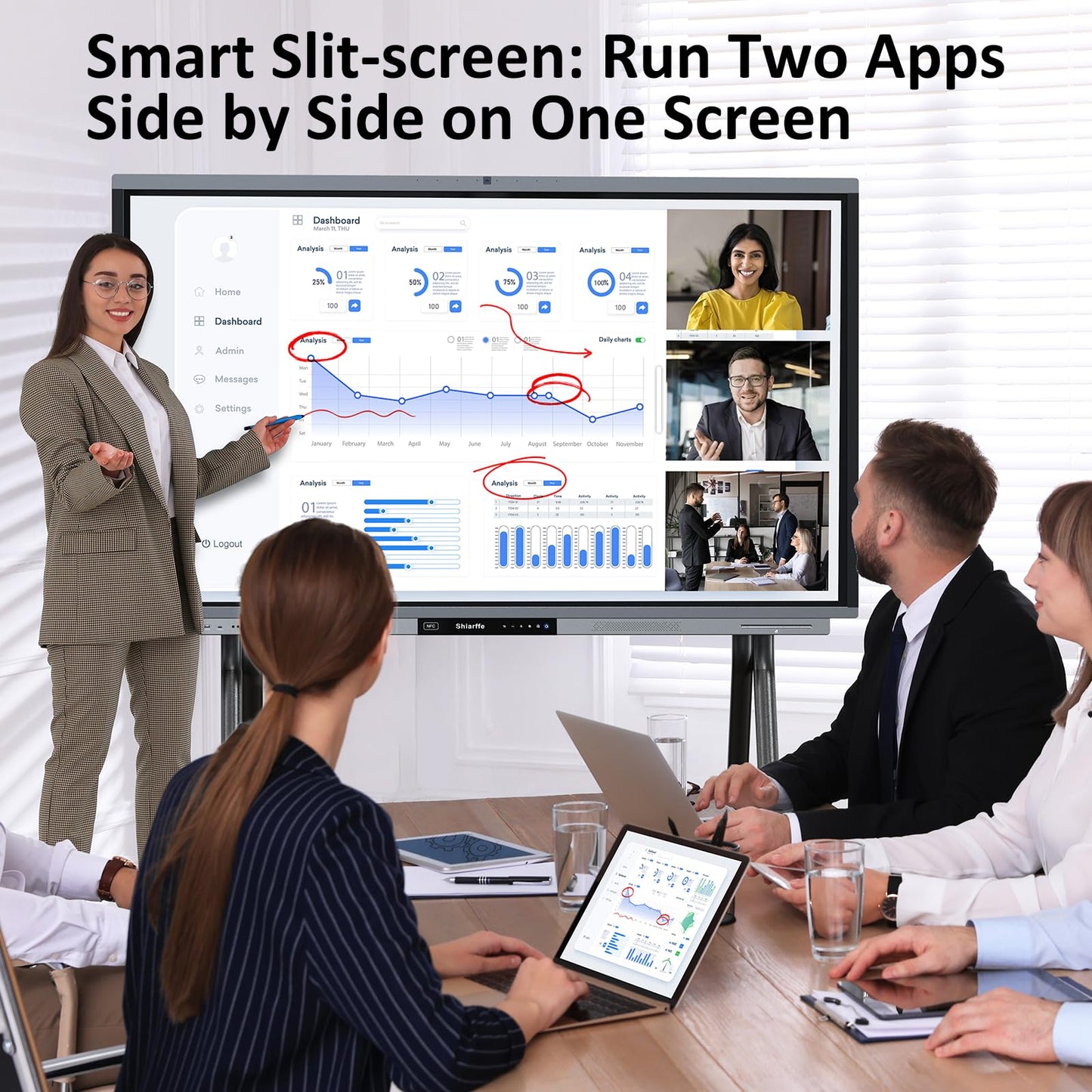 Shiarffe R9 Smart Board 65 Inch Interactive Whiteboard