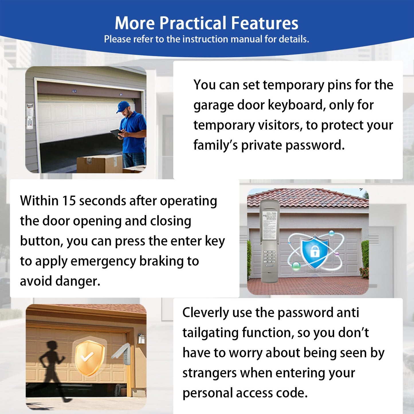 Garage Door Opener Keypad Compatible with Liftmaster Chamberlain Craftsman Garage Door Opener with 315/390 MHZ Learn Button Since 1993, Replace 877Max 878Max Garage Door Keypad Wireless Keyless Entry