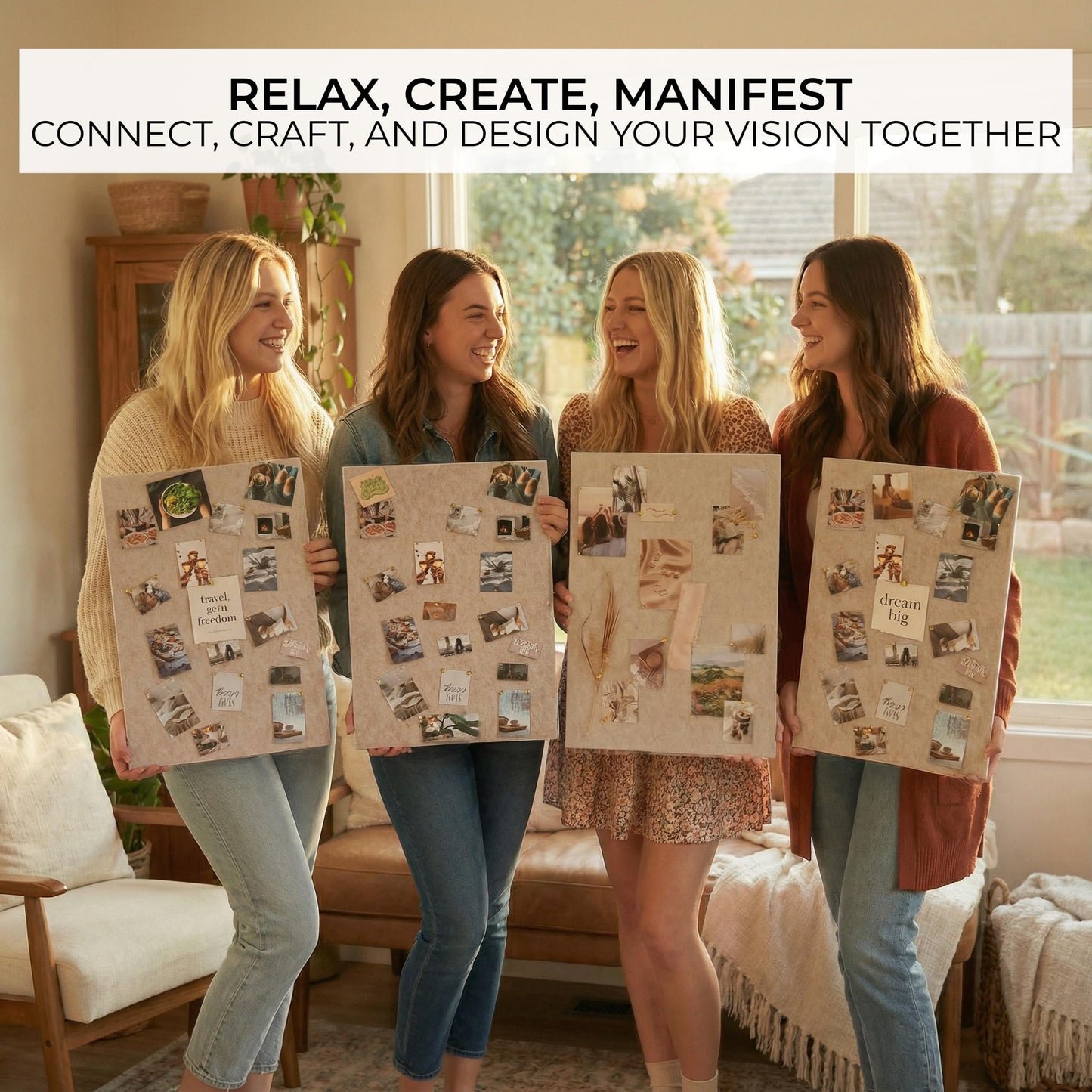 Inspirational Vision Board Kit – Complete Set with Vision Board Book & Felt Board, Motivational Pictures & Quotes to Map Your Goals & Dreams - The Perfect Supplies to Visualize Goal Setting & Success