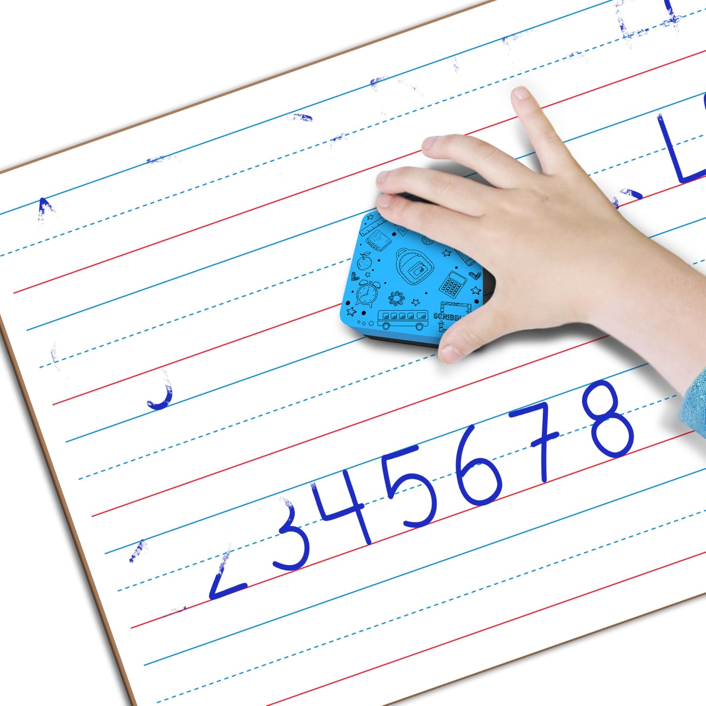 Scribbledo 24 Pack Double Sided Whiteboard Lined Dry Erase Boards for Kids Ruled Writing Board Handwriting Practice for Kids Small White Board Dry Erase Board 9x12 Dry Erase Board with Lines