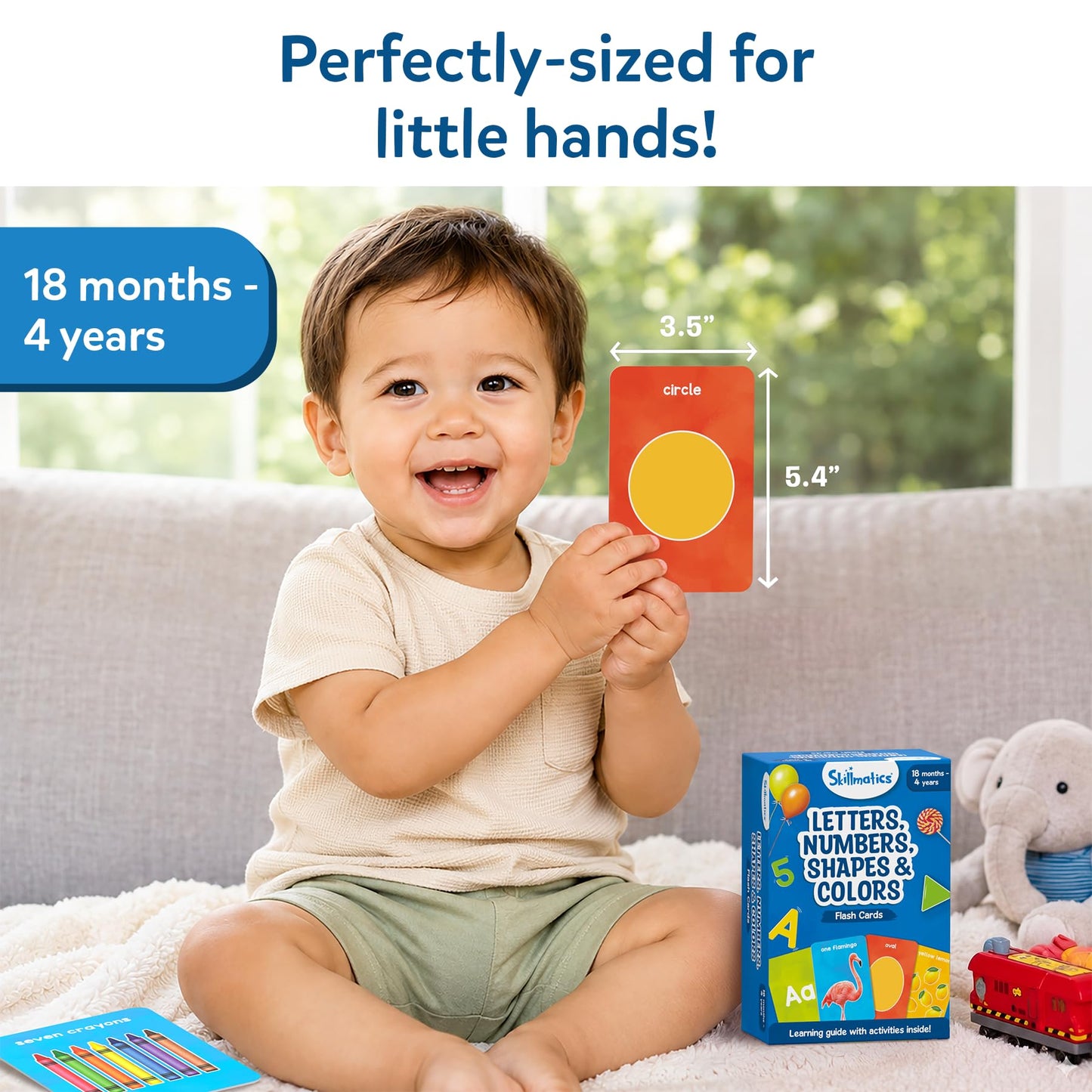 Skillmatics Thick Flash Cards for Toddlers - Letters, Numbers, Shapes & Colors, Montessori Toys, Preschool Learning Activities, Learning Aids, Gifts for Kids Ages 1, 2, 3, 4 Years