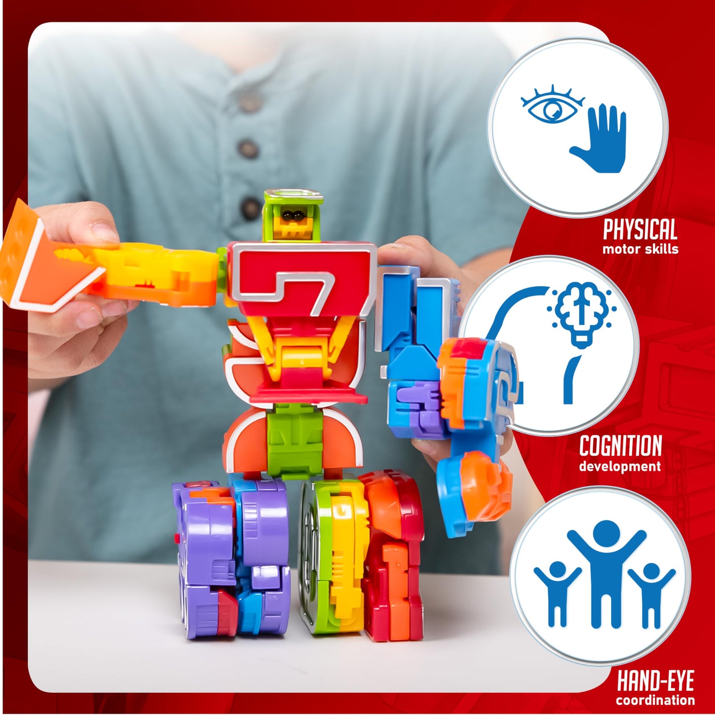 JOYIN 10 Pcs Number Robots Educational Toys, Number Robots, Action Figure Learning Toys, Easter Basket Stuffers, Birthday Gifts for Kids Boys Girls 3 4 5 6 Years Old