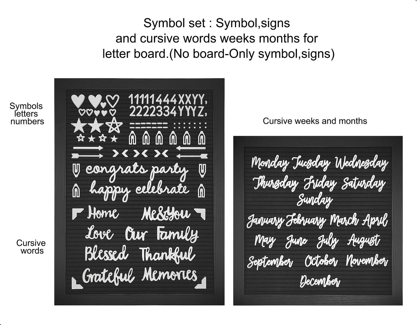 G GAMIT Felt Letter Board Letters Set, Letter Sign Symbol Numbers and Cursive Week and Month Only