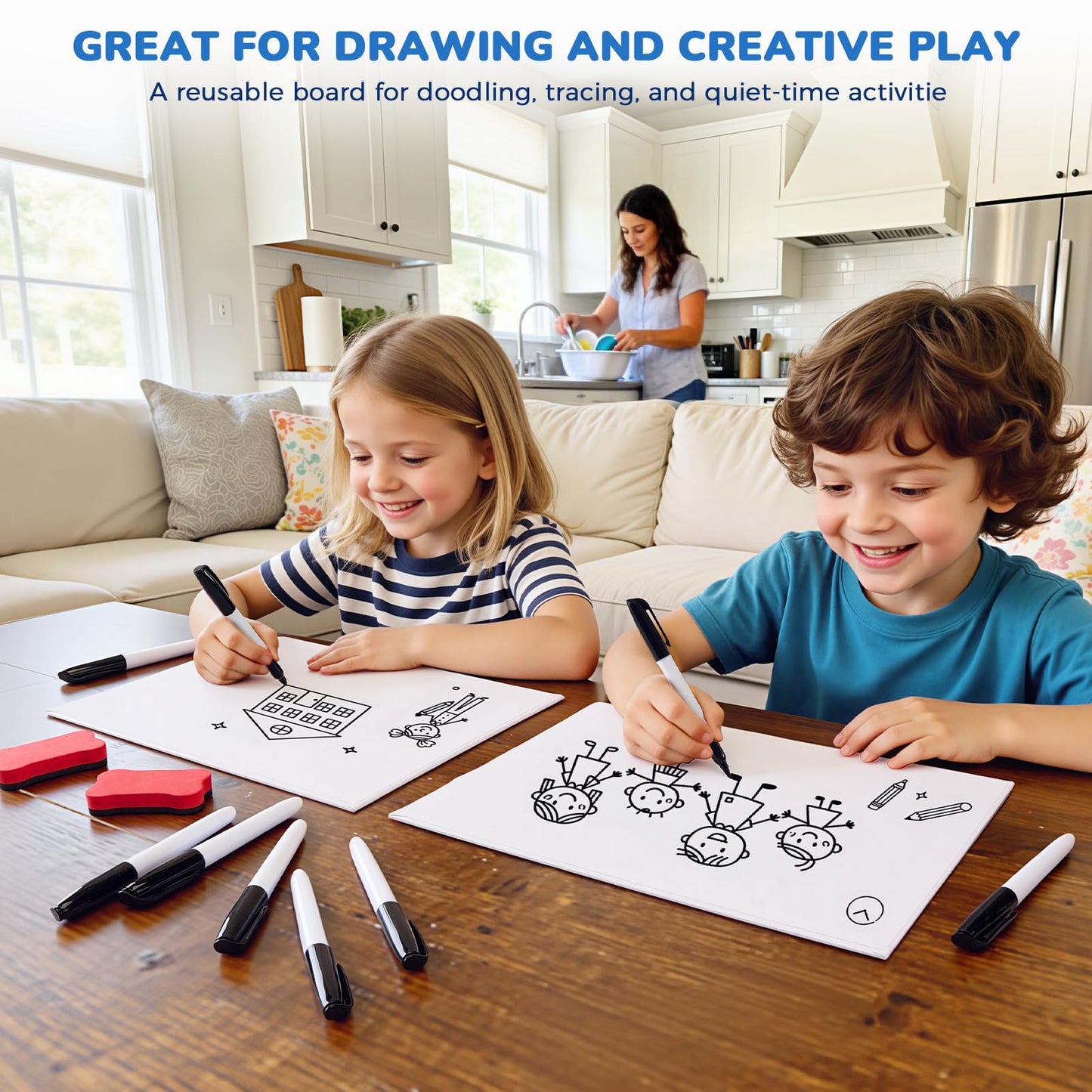 GAMENOTE White Board Dry Erase, Small Magnetic Lined White Board Set, Double Sided Magnet Ruled Lap Boards Whiteboard for Kids and Student Learning, 9x12 Inches (Pack of 12)