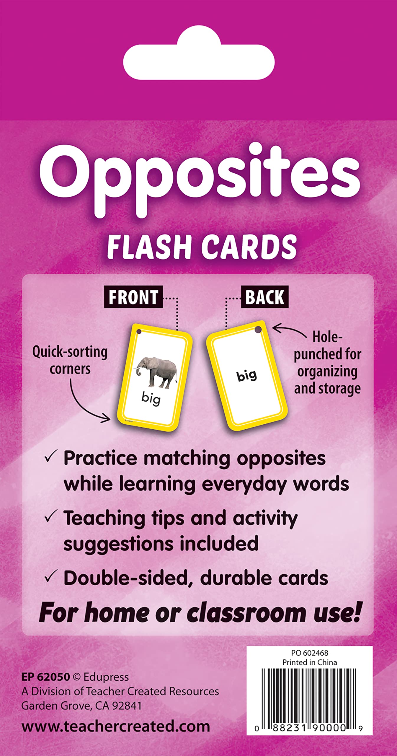 Teacher Created Resources Opposites Flash Cards