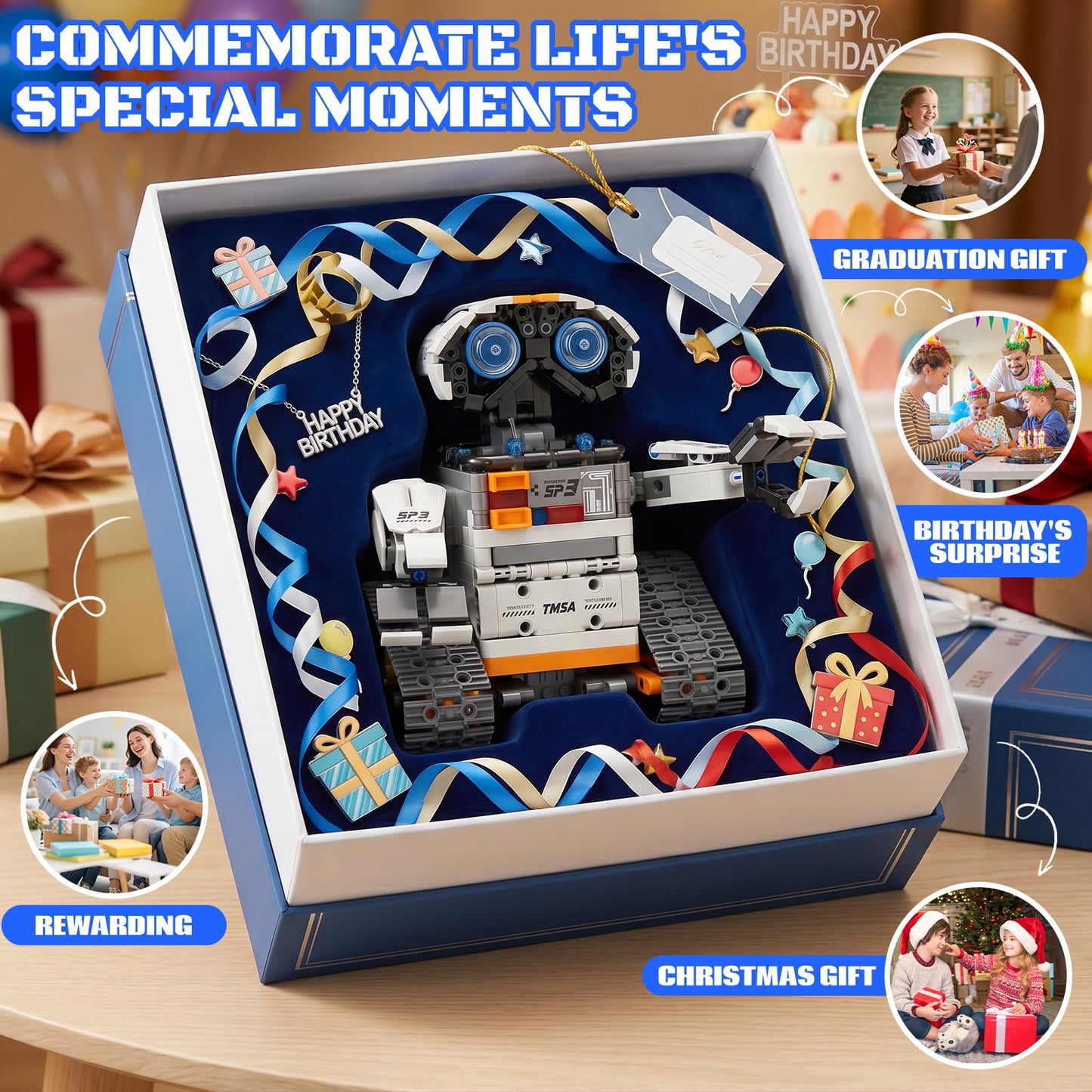 HPROMOT 5-in-1 STEM Robot Building Kit, 688 Pcs Remote & APP Controlled Educational Robot Toys, DIY Science Engineering Building Blocks for Kids Ages 8-16, for Boys & Girls