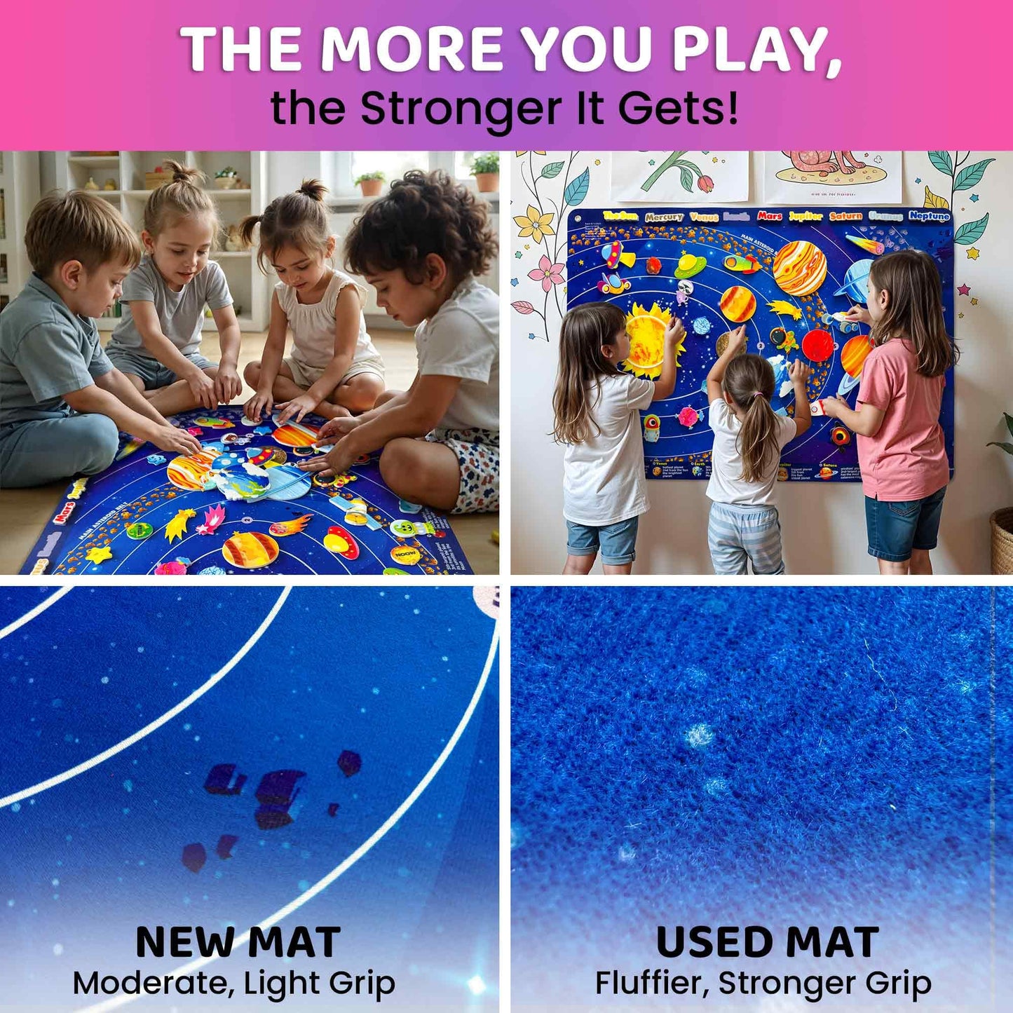 QUOKKA Space Felt Board for Kids 3-5 Years Old - Social Emotional Preschool Learning Activities for Ages 3-5 - Educational Flannel Toy Speech Therapy Gift