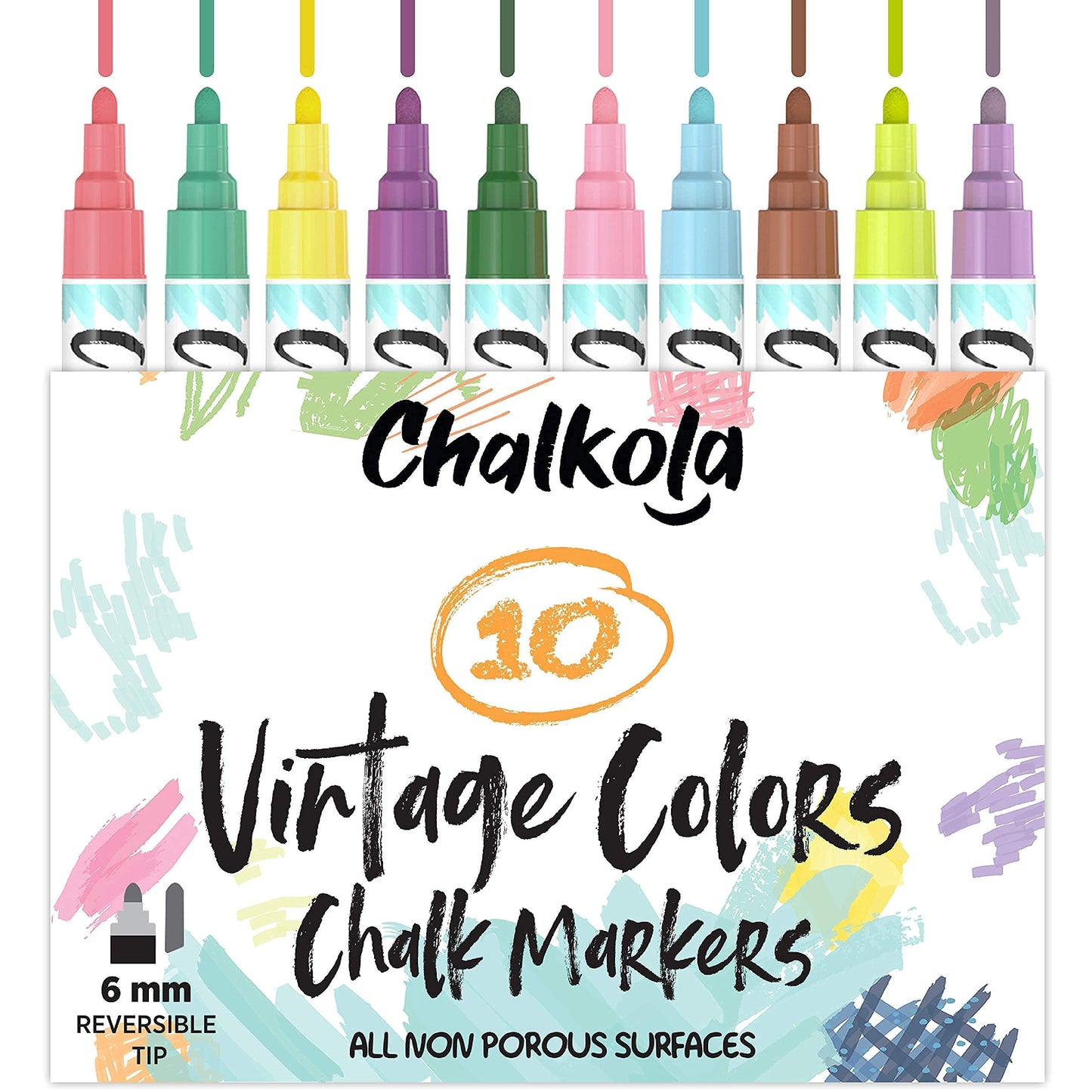 5 Pink + 30 Patel, Neon 6mm + 10 Vintage 6mm Chalk Markers Bundle