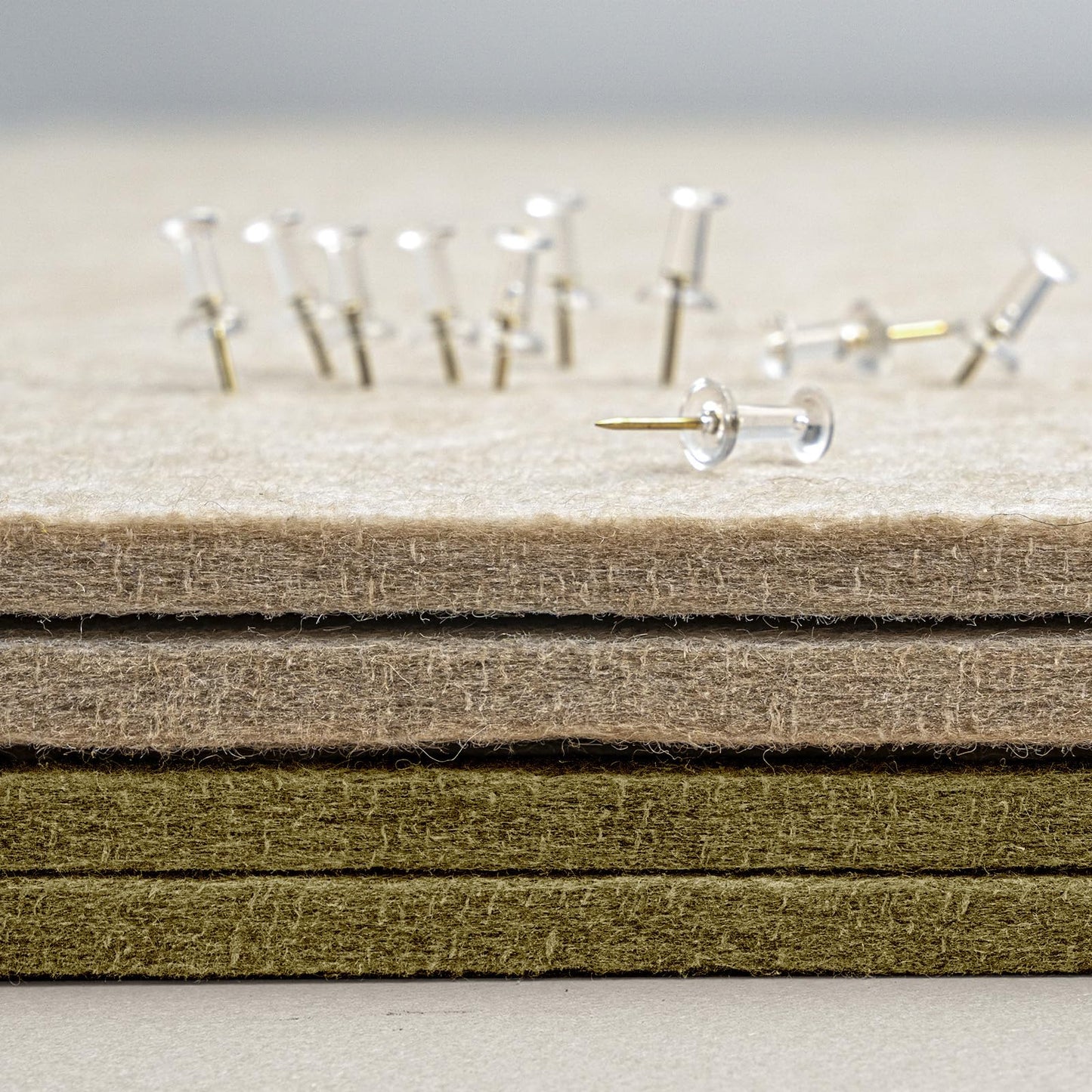 Large Bulletin Board - 60 x 36 Inches, Decorative Felt Pin Board for Wall - 5' x 3' Foldable Photo Display Board with Self-Adhesive Tape, Includes 20 Push Pins - Olive