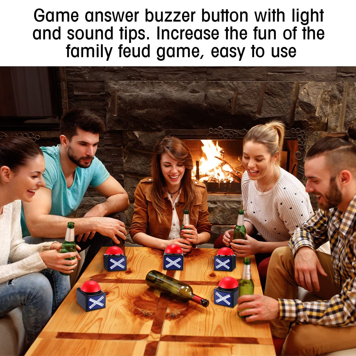 Fabbay 6 Pieces Answer Game Buzzer with Light and Sound Buzzer Alarm Buttons for Game Show Kids Adult Party Contest Prop Trivia Quiz Toys