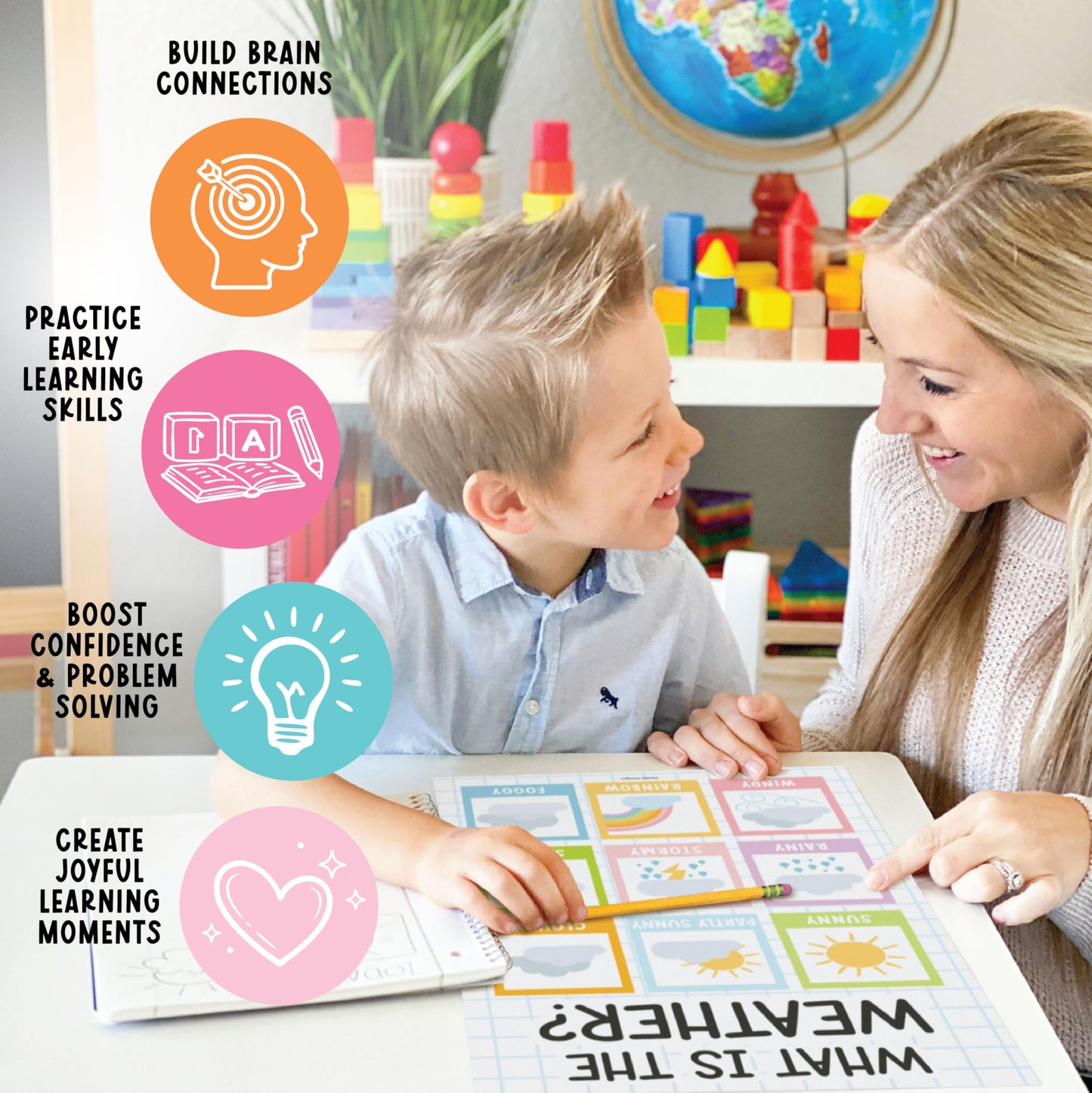 Hadley Designs 16 Educational Posters for Classroom Must Haves - Laminated Pre-K Posters for Toddler Homeschool Essentials, Toddler & Preschool Learning Activities, Kindergarten Classroom Decor