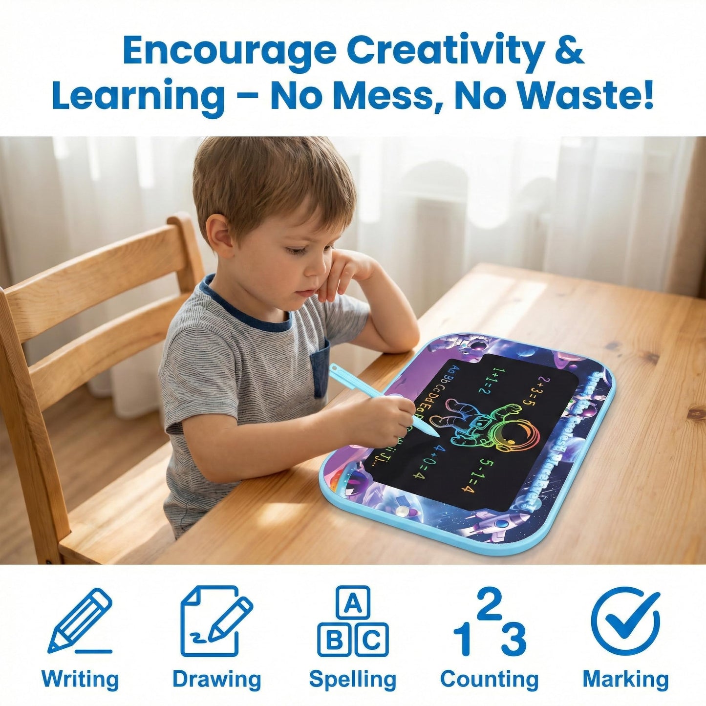 10 Inch LCD Writing Tablet for Kids,2 Pack Kids Drawing Board, Doodle Pad with Color Screen, Reusable Electronic Writing Tablet for Ages 3-8, Educational Travel Toys for Boys & Girls Birthday Gifts