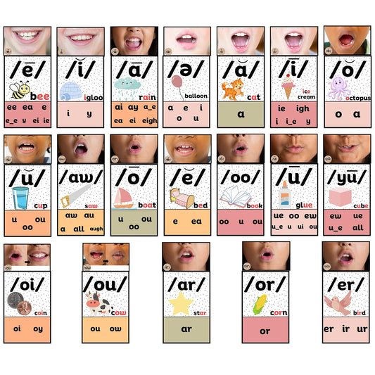 Ireer Pastel Vowels Sound Wall for Classroom Neutral Phonics Kit, Science of Reading Posters for Classroom Decor, Kindergarten Speech Materials, Phonemic Awareness, Esl Teaching Material