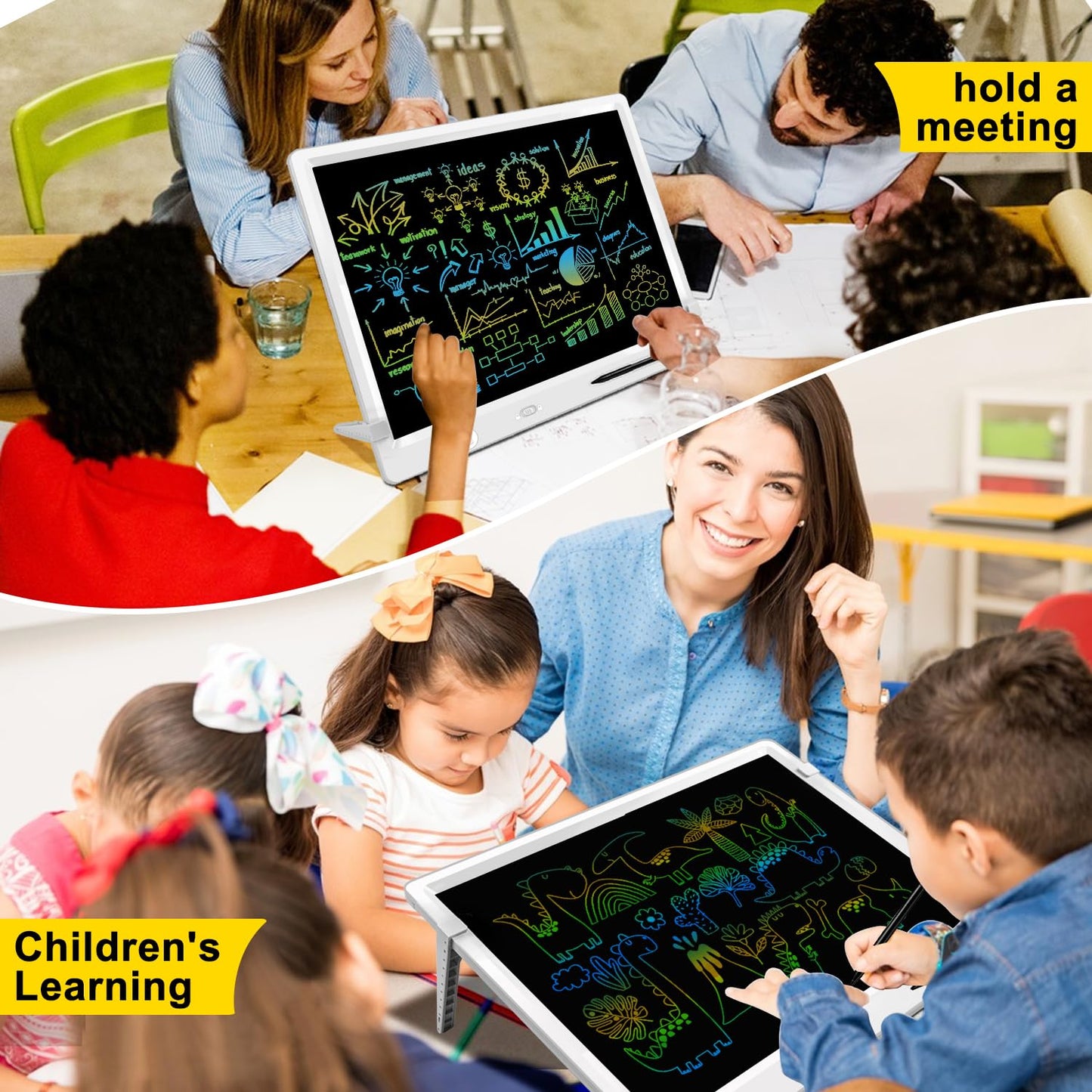 18 Inch LCD Writing Tablet for Kids, Large Drawing Tablet Doodle Board,Erasable Color Screen, Educational Toy for Toddlers 3-8, Travel Toy, Screen-FreeLearning Gift for Boys & Girls