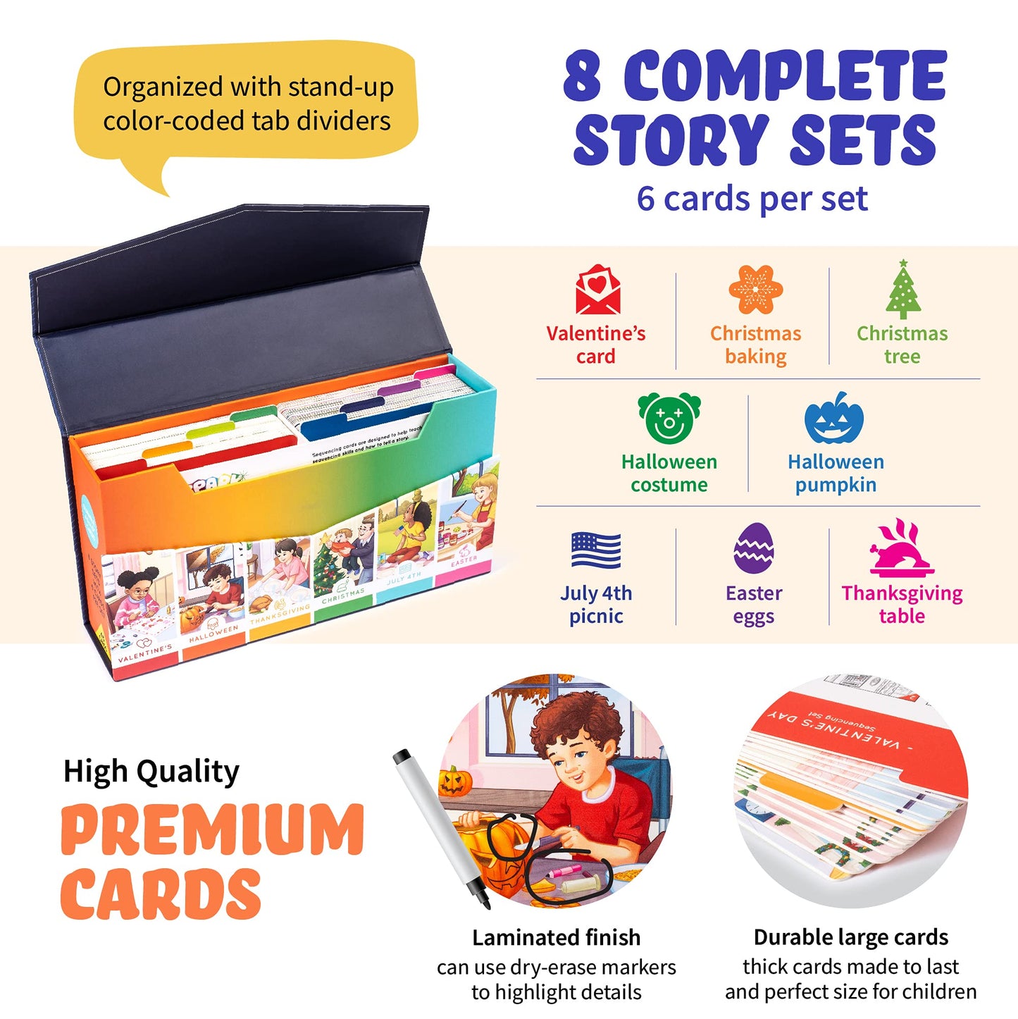SPARK INNOVATIONS Holiday Tell A Story Cards, Sequencing Game, Speech Therapy Materials, Autism Game, ABA Therapy Materials, Social Skills Games, ESL, ELL