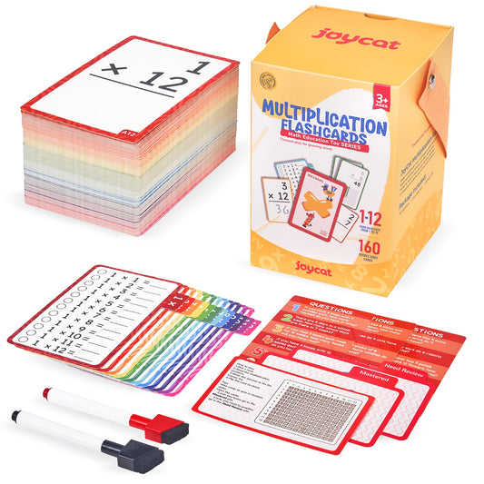 JoyCat 162 Multiplication Flash Cards - All Facts 1-12 Times Tables with Visual Aids Mastered & Review Sorting for Kids 3rd 4th 5th Grade or Homeschool Supplies