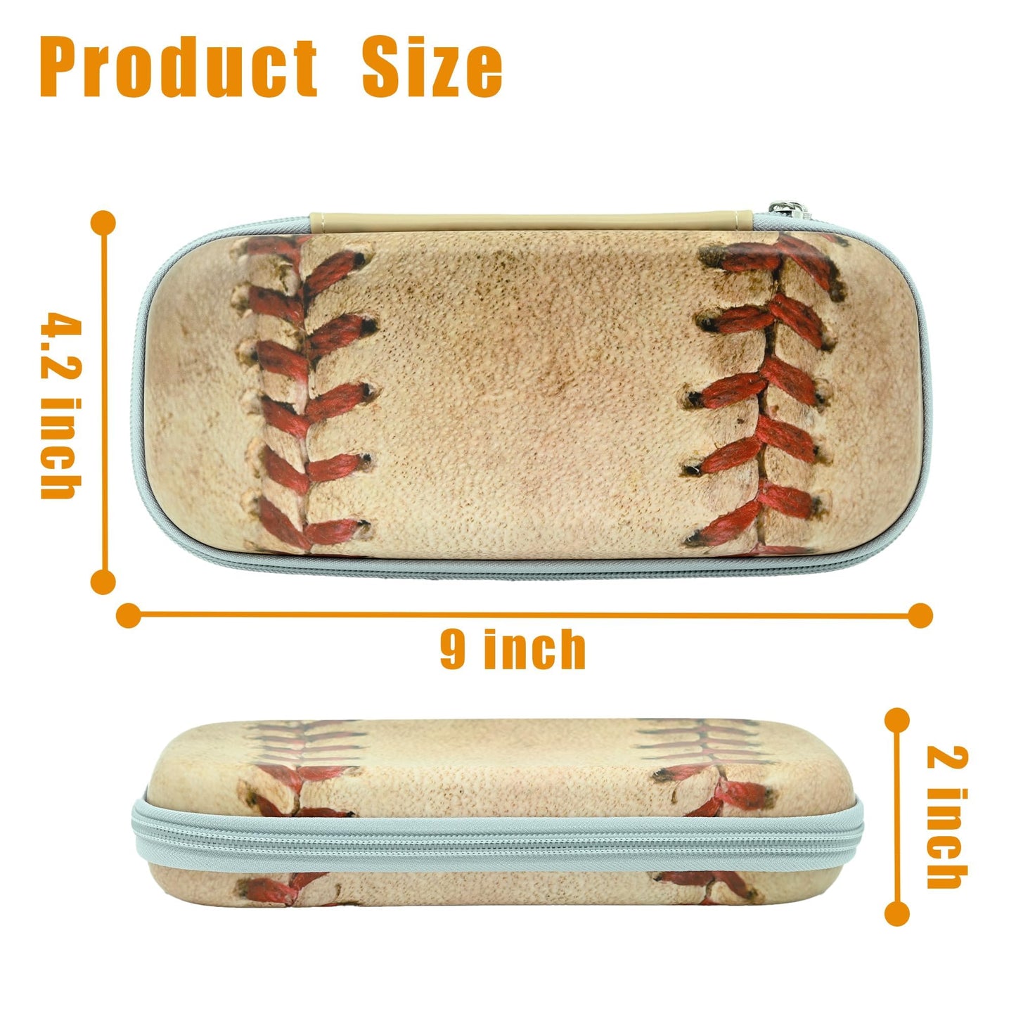 WtallasiSei Retro Baseball Pencil Case Zip Pencil Box Multi Pouch Holder Desk Organizer For Boys Girls School Men Women Office