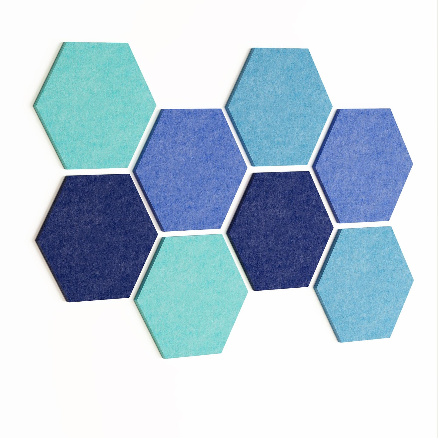 8 Pack Hexagon Felt Bulletin Board Tiles - 12 Inch Large Thick Pinboard for Walls with 30 Push Pins, DIY Panels for Home Office Decor, Aesthetic Hex Corkboard Alternative