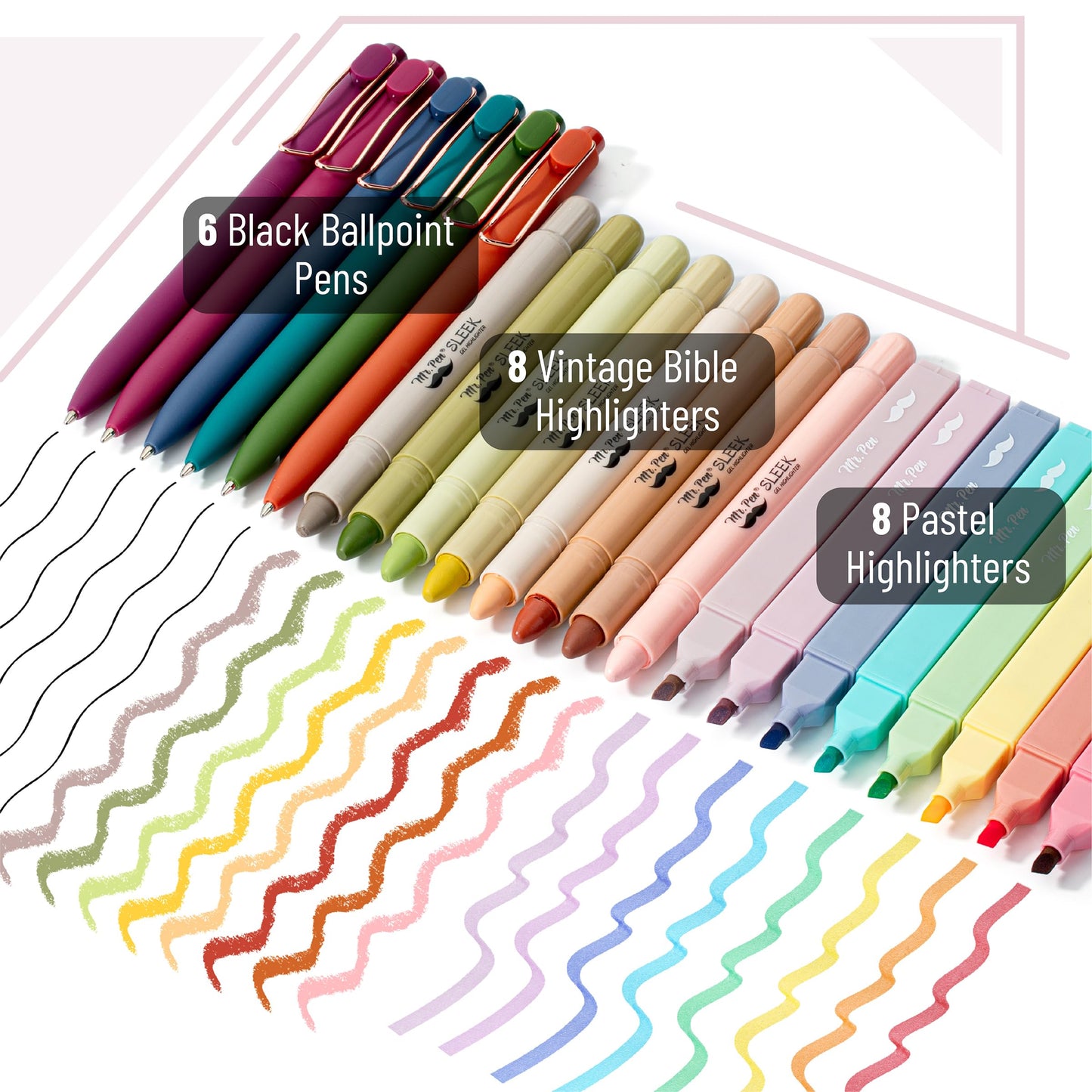 Mr. Pen- Bible Cover Case for Women, Large Bag with Durable Handle, 24-pcs Bible Journaling Kit & Study Supplies with No Bleed Highlighters and Pens, Christian Gift for Women