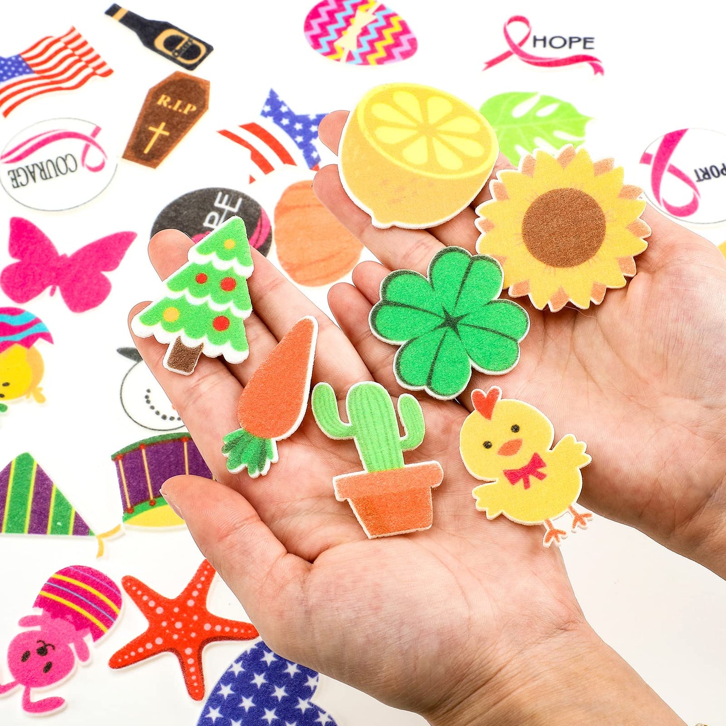 Oudain 100 Pcs Seasonal Letter Board Accessories Icons for Felt Bulletin Graduation Decoration Hawaii Independence Day Board Decoration Letterboard Accessories Holiday Pieces Changeable with Adhesive