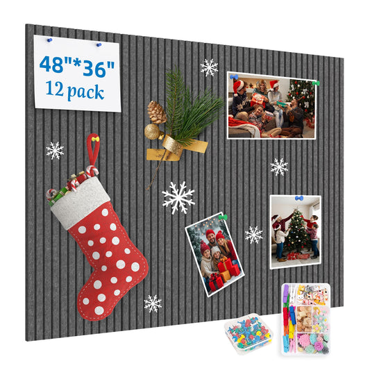 Large Cork Board for Walls, Yunihome 12 Pack 36" x 48" Felt Bulletin Board Wall Tiles for Home Kitchen School Office Wall Decor with Assorted Colors DIY Decorative Push Pins Sets