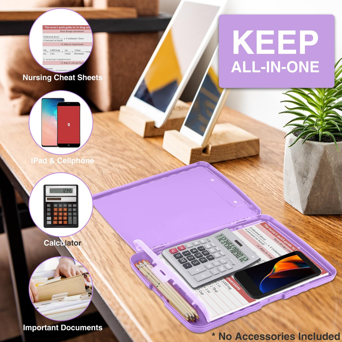 Sooez Clipboard with Storage, High Capacity Nursing Clipboard with Pen Holder, Clip Boards 8.5x11 with Storage, Low-Profile Clip, Lightweight Plastic Clipboard for Teachers, Lawers, Office Workers