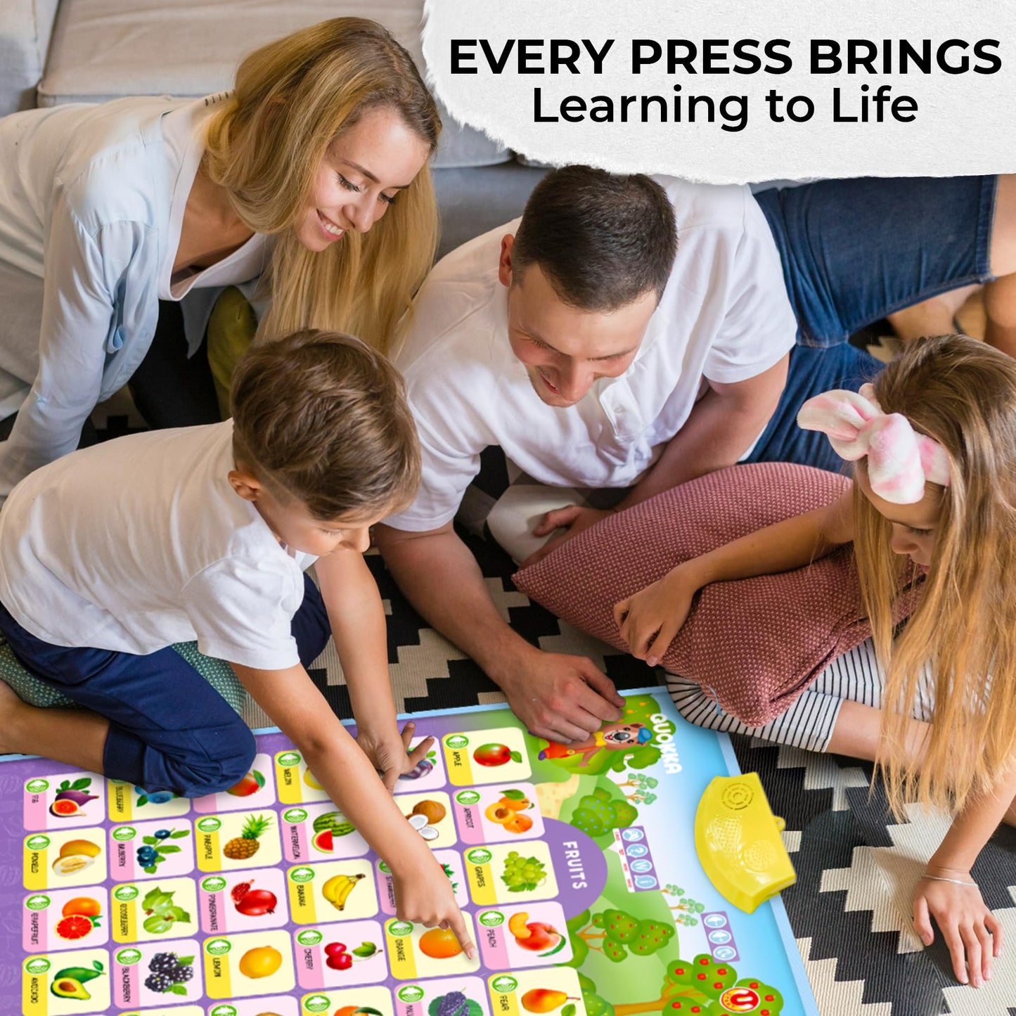 QUOKKA Educational Toys for Kids 5-7 Year Old - Set of 4 Vertical 4 Learning Wall Chart for Toddlers Age 3 4 6+ - Interactive Speech Therapy Poster Boy Girl - Autism Puzzle Game 8-10-12