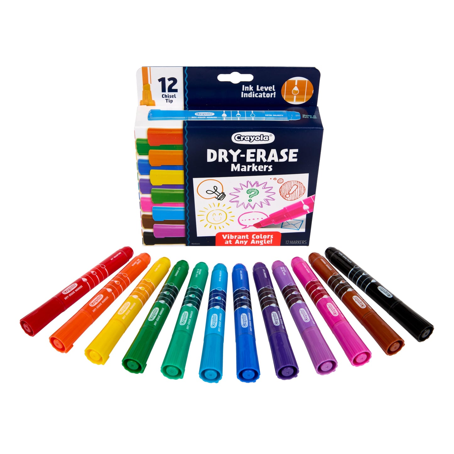 Crayola Take Note Dry Erase Markers for School (12ct) Teacher Classroom Supplies, Chisel Tip Whiteboard Markers, Must Haves