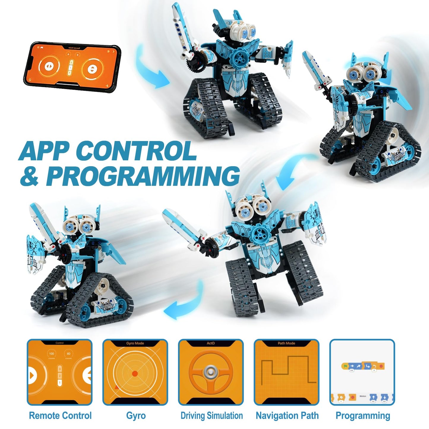 ToyFuntasy 3 in 1 Robot Building Kits for Kids - STEM Birthday Gifts for 6 7 8 9 10 11 12+ Year Old Boys - Educational DIY Science Projects, Robotics Toys with APP & Remote Control