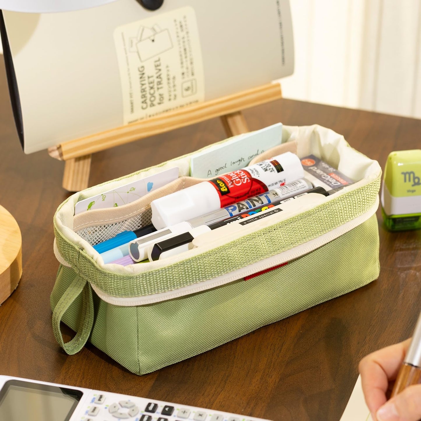 CICIMELON Pencil Case Large Capacity Pouch Pen Bag for School Teen Girl Boy Men Women (Green）
