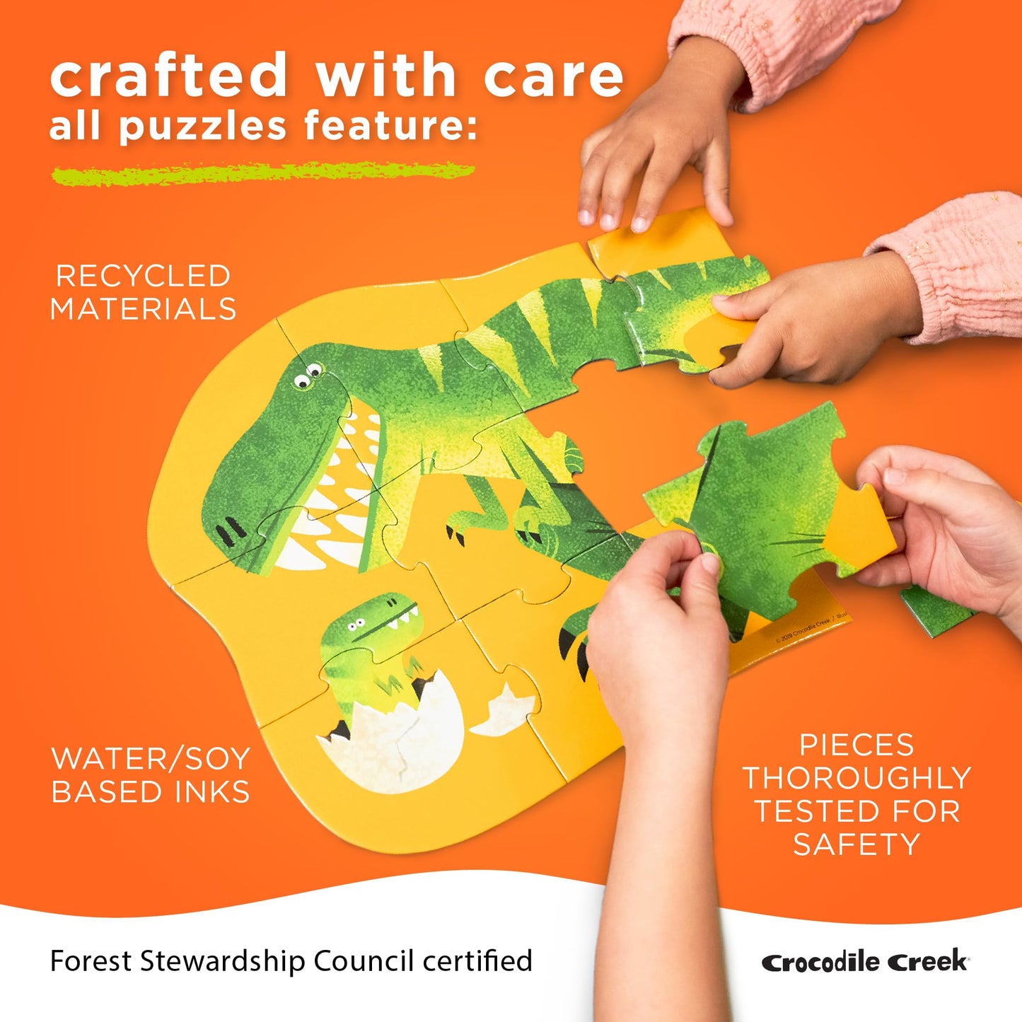 Crocodile Creek 36-Piece Jigsaw Floor Puzzle - Fun Floor Puzzles for Kids Ages 3-5 - Heavy-Duty Shaped Box for Storage - Space Explorer - 24" W x 18" H Finished
