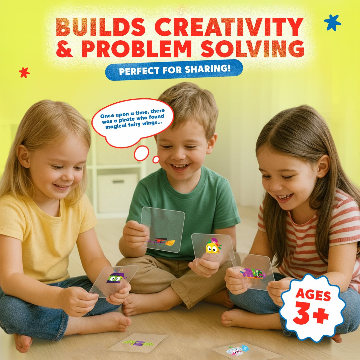 Kidrox Mix & Match Character Building Flash Cards, Transparent Layerable Learning Cards, 45 Pack