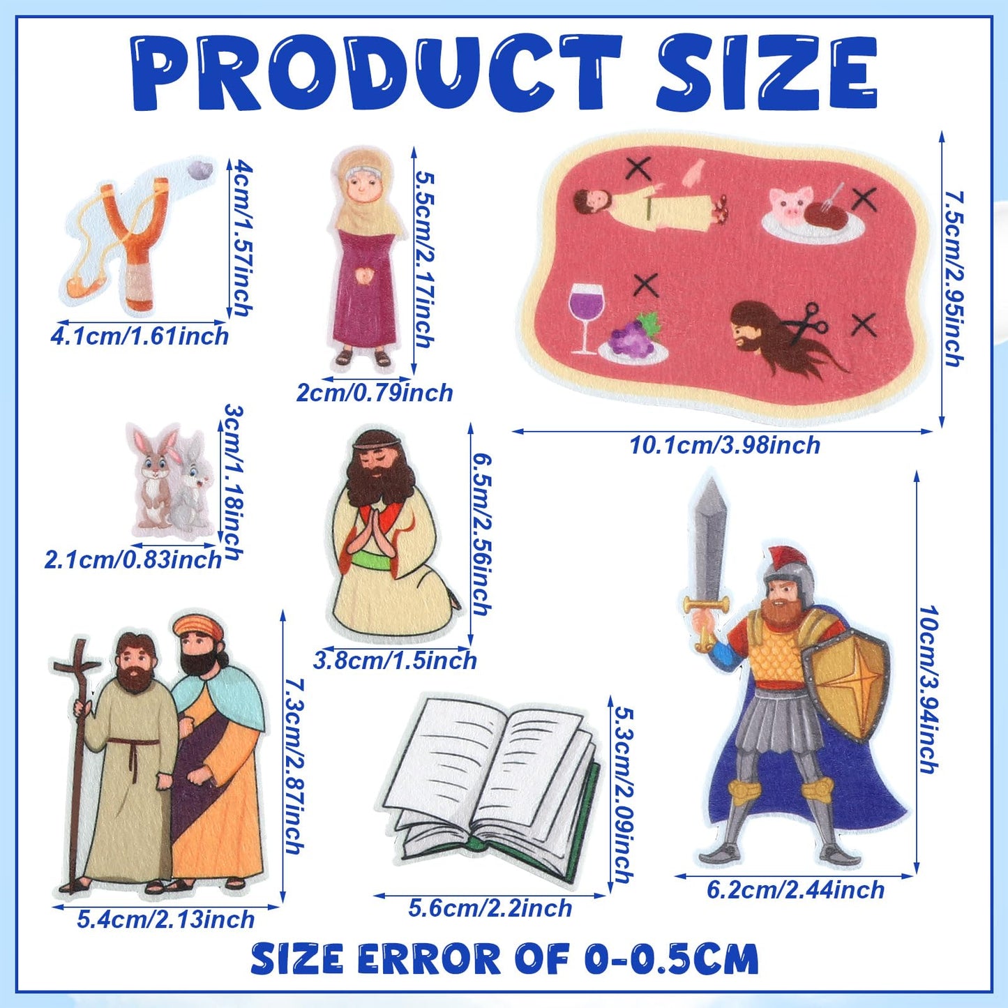 Windkream 16 Pack Felt Board Bible Story Set Flannel Boards Precut Felts Pieces Bible Sets for Preschool Activity Included Noah's Ark, Jonah and the Whale, the Nativity of Jesus