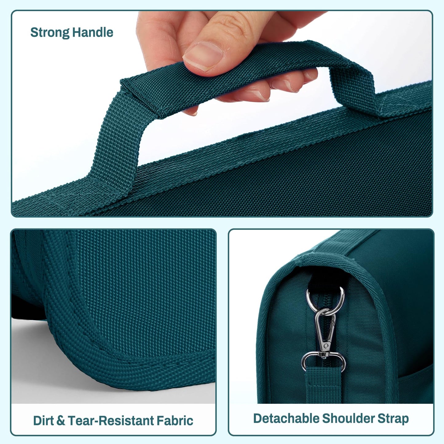 SUNEE Zipper Binder 3 Ring, 3 Inch O-Ring with Handle and Shoulder Strap, 600-Sheet Capacity, 5-Tab Expanding File Folder, Multi-Pockets for Middle School Organizer Binder with Zipper, Dark Teal-Green