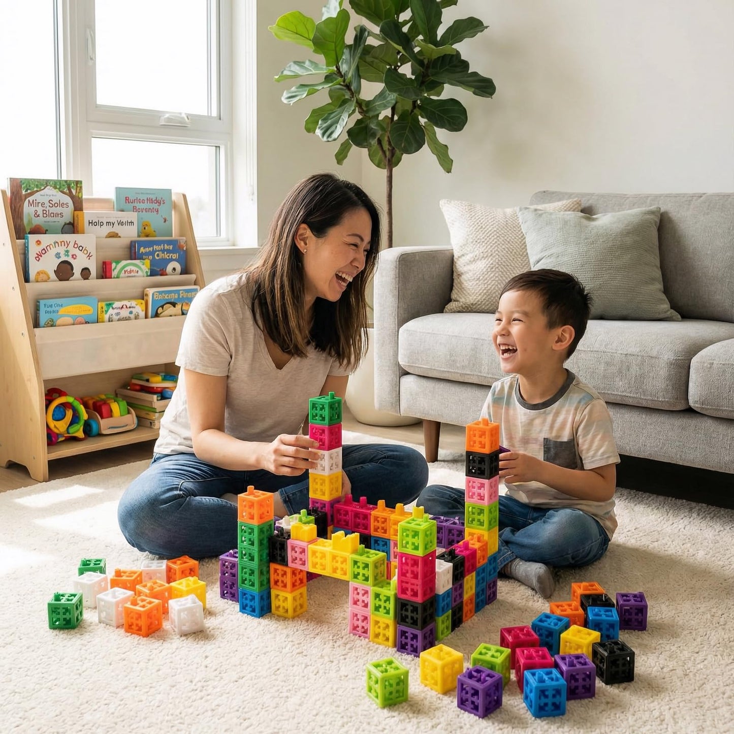 COOTEYU Toy Construction blocksCounting Learning Color Classification Toy, Math Education for Preschool Children, Montessori Toys Suitable for 1-3 Year Old Boys and Girls