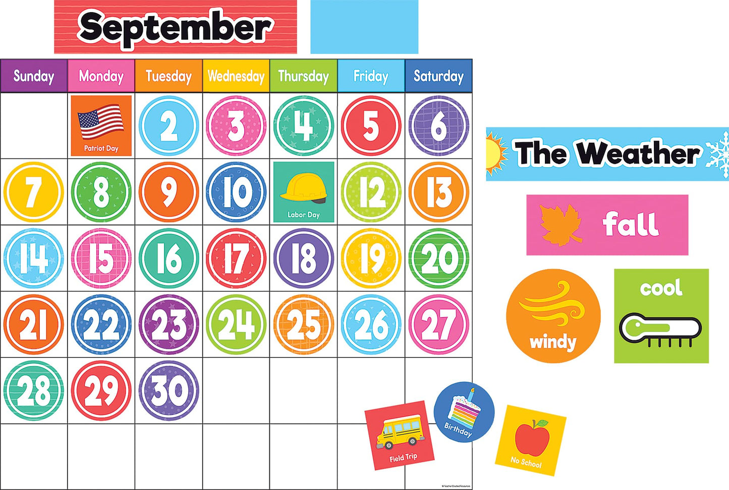 Teacher Created Resources Colorful Magnetic Calendar Set (TCR77067)