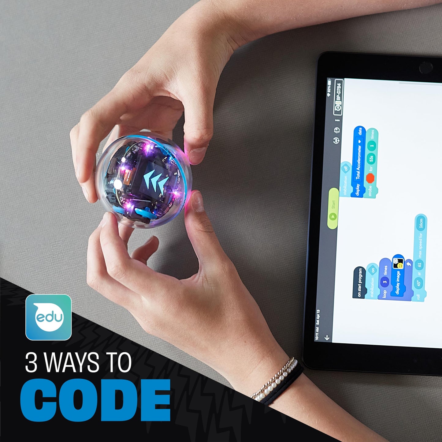 Sphero Bolt+: Coding Robot – Program with Draw, Blocks, Python & Javascript – Animated LCD Screen – Ages 8+ – Durable, Qi Charging, Waterproof