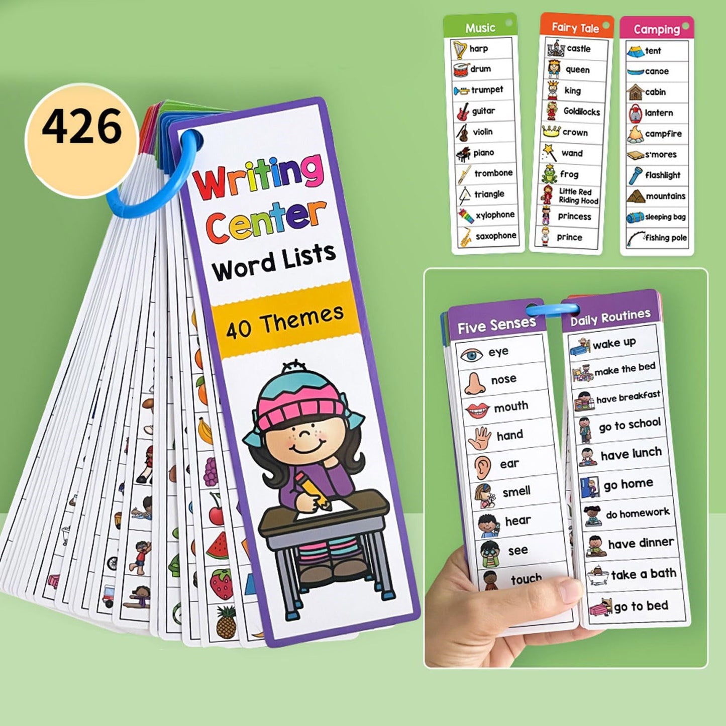 Double Sided Vocabulary Flashcards Educational Learning Cards High Frequency Sight Words Learn to Read Double Sided Vocabulary