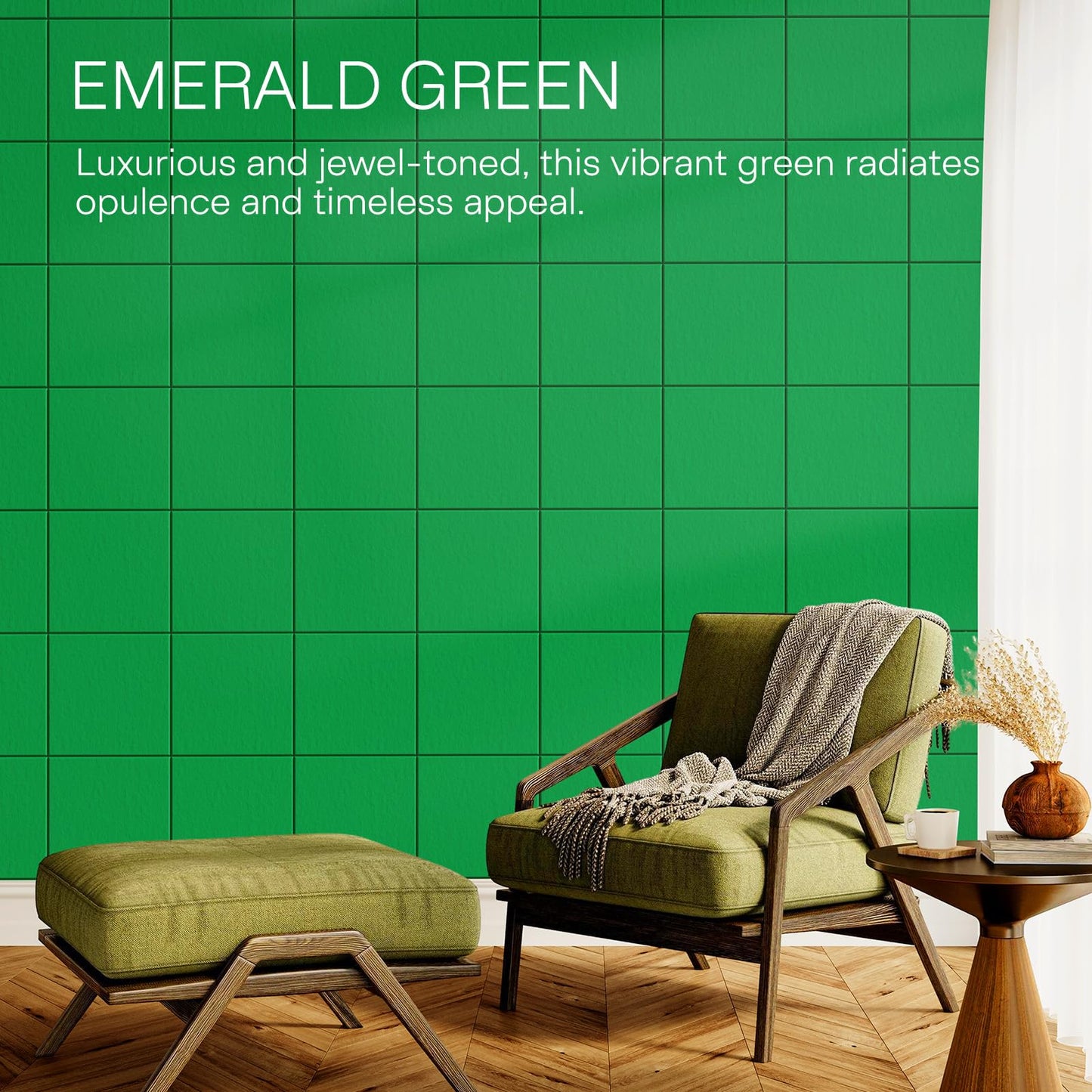 MaxGear Large Cork Board for Wall 36" x 24", Emerald Green Bulletin Board, 6 Pack Felt Wall Tiles with Pushpins, Cork Boards for Office Push Pin Board Tack Board Felt Board