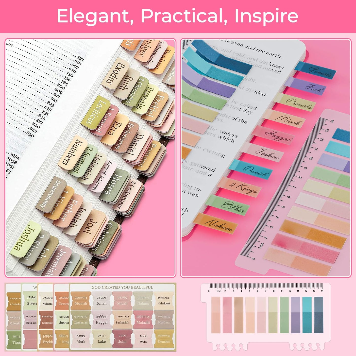 WOBAGMEN 76PCS Bible Study Supplies Kit for Women, Journaling Set with No Bleed Highlighters, Laminated Bible Tabs,Notebook, Quilted Pencil Case, Bible Accessories Set Beginner Christian Gifts
