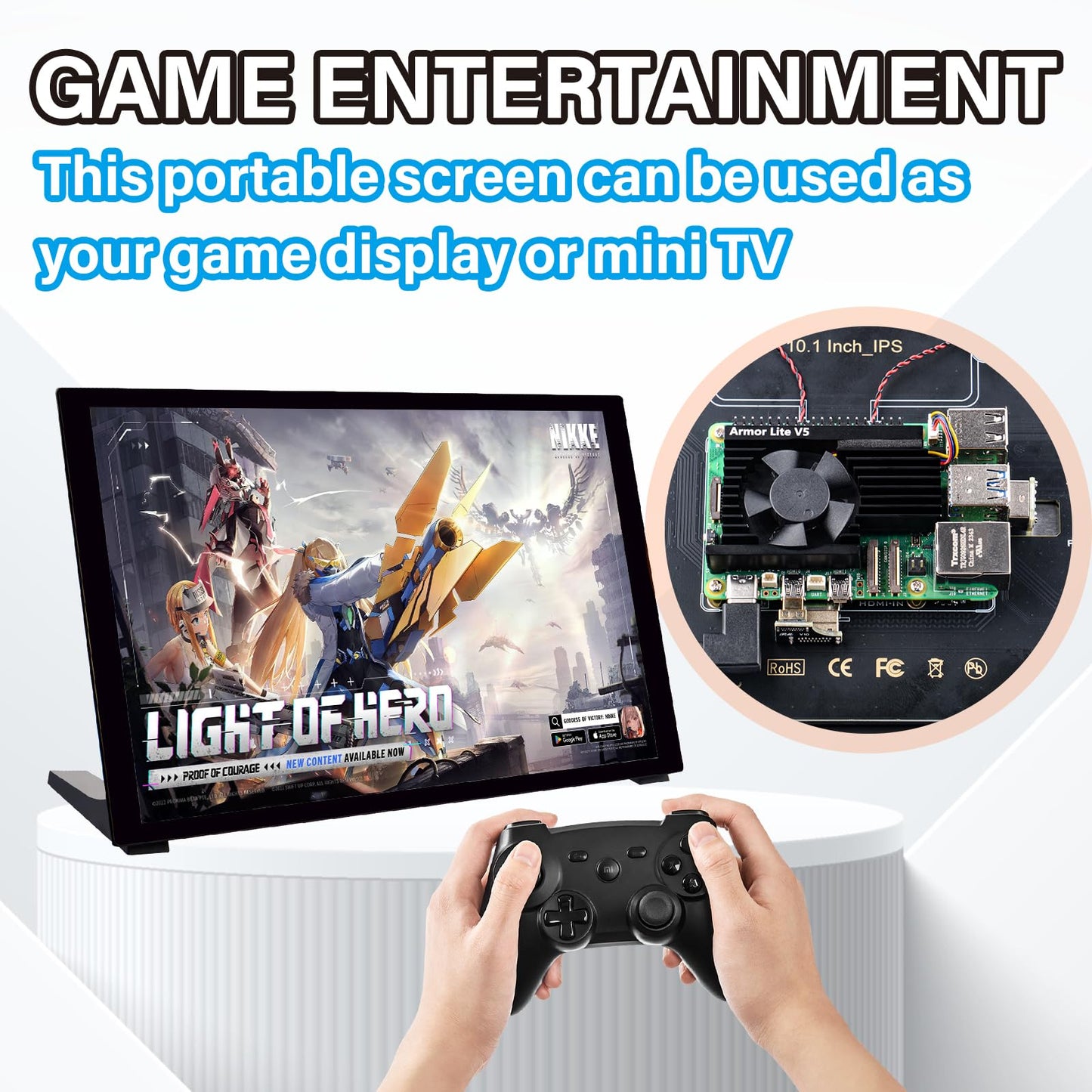GeeekPi 10.1 inch Capacitive Touchscreen for Raspberry Pi, HDMI Monitor IPS 1280X800 LCD Display with Dual-Speaker for Raspberry Pi 5/4B/3B+/3B/B+, with Mount Hole to Install Raspberry Pi Board
