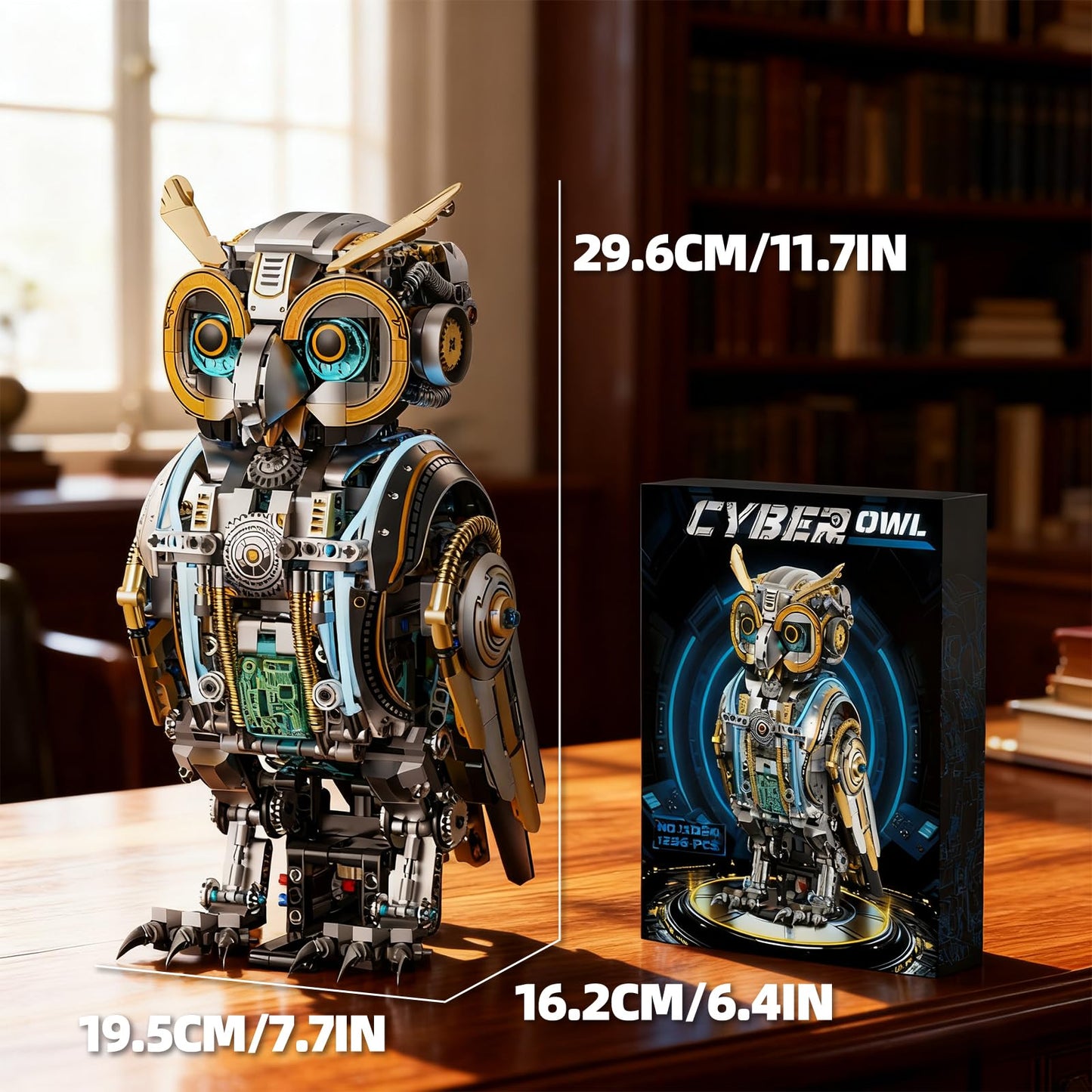 Myth Qholve Mechanical Owl Building Blocks Hand-Crank or Electric Powered Moving Snake Engineering Construction Set for Kids and Adults Detailed Mechanical Model with Gears and Lights