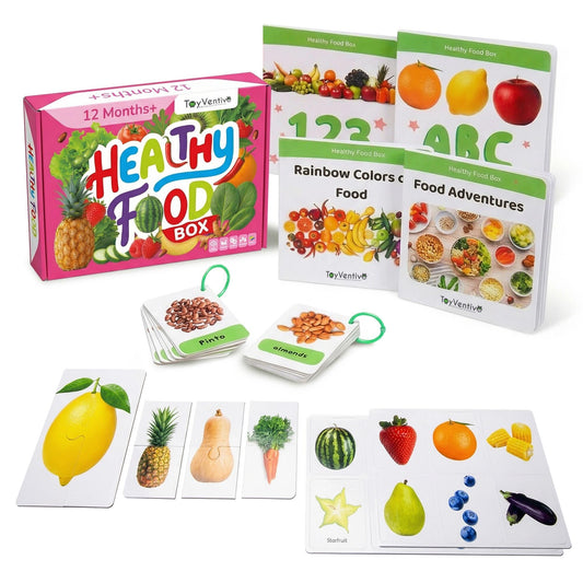 TOYVENTIVE Preschool Activity Set for Girls – Educational Toddler Toys with Flashcards, Matching Games and Montessori Activity Cards for Visual Recognition and Play-Based Exploration – Ages 1–3