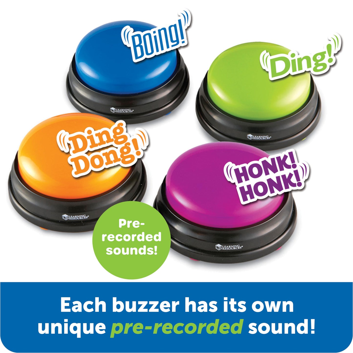 Learning Resources Answer Buzzers - Classroom Must Haves Supplies, Kids Toys, Sound Effect Button, Family Game Shows, Buzzers for Trivia, Participation Tools Boys and Girls Birthday Gifts