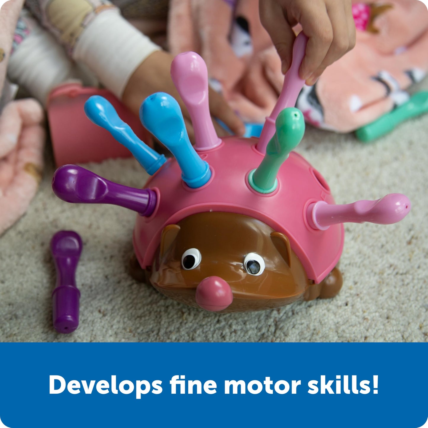 Learning Resources Spike The Fine Motor Hedgehog Pink - Toddler Montessori Toys, Stacking Shape, Gifts For Boys and Girls, Pattern Sensory Bin, Sorting Activities, Educational Games, Kindergarten