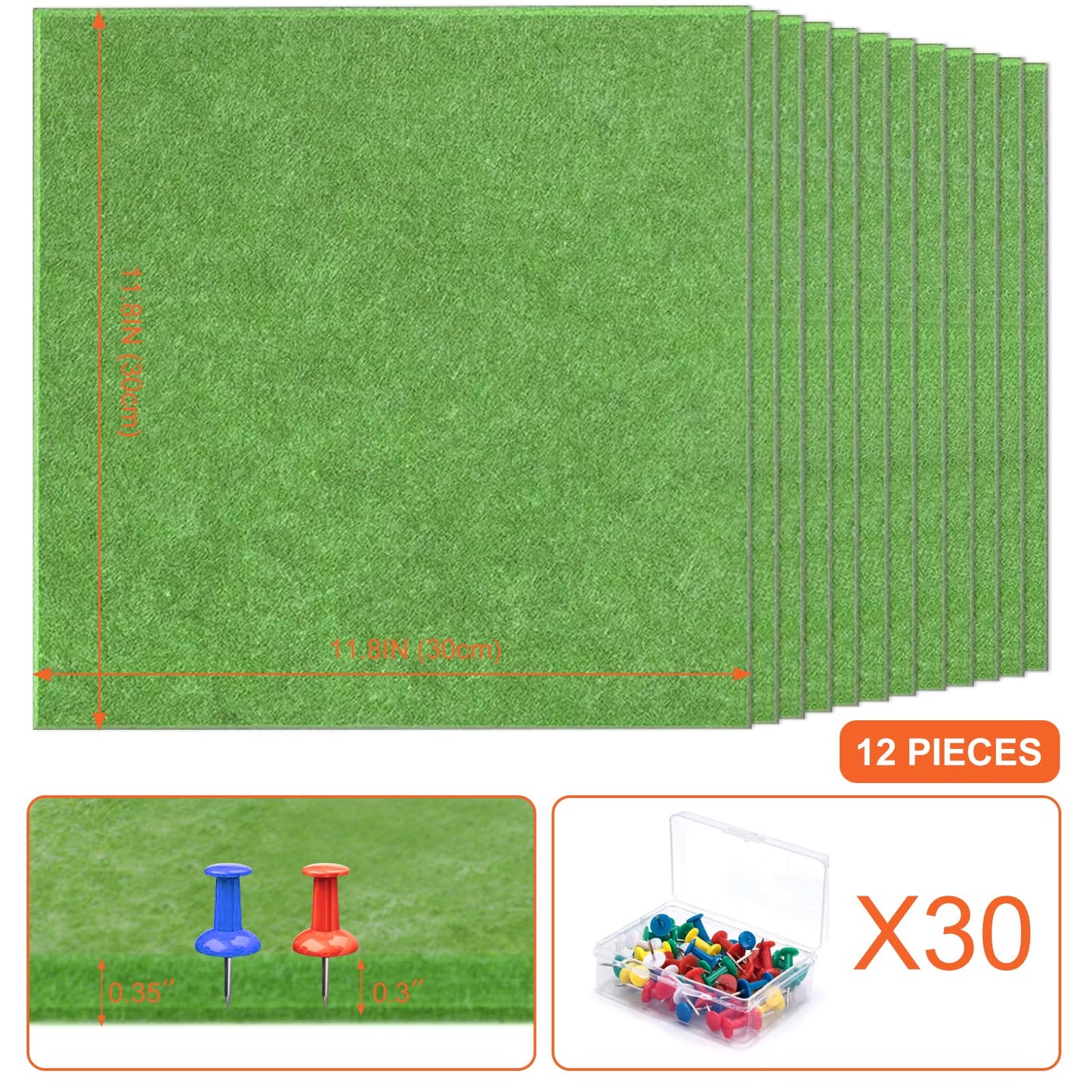 Cork Boards for Walls 48" x 36" Felt Board Alternative, 12 Pack Felt Wall Tiles Bulletin Board, Large Cork Board for Office Pin Board Tack Board Cork Boards