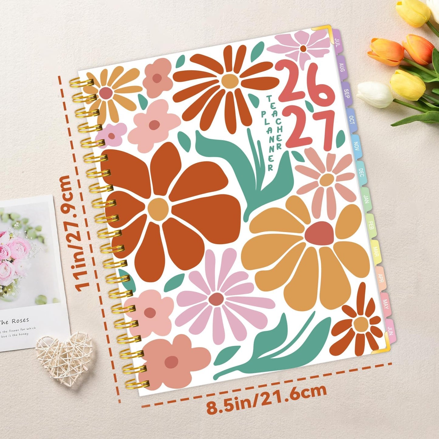 Teacher Planner 2026-2027 Academic Year, Academic Planners for Teachers from July 2026 to June 2027, 8.5"x11" Large Weekly & Monthly Lesson Planner with Pocket & Stickers for School Teachers Supplies