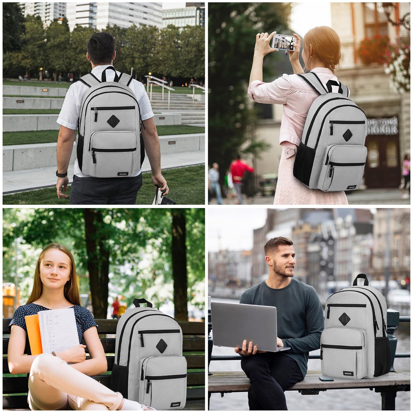 BIKROD Backpack for Men and Women, Lightweight Casual School Backpack for Teens Boys and Girls, Daily-use Travel Laptop Backpack Fits 15.6 Inch Notebook, High School Bookbag